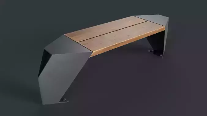 Modern Outdoor Bench 5 PBR Game Ready Low-poly 3D model