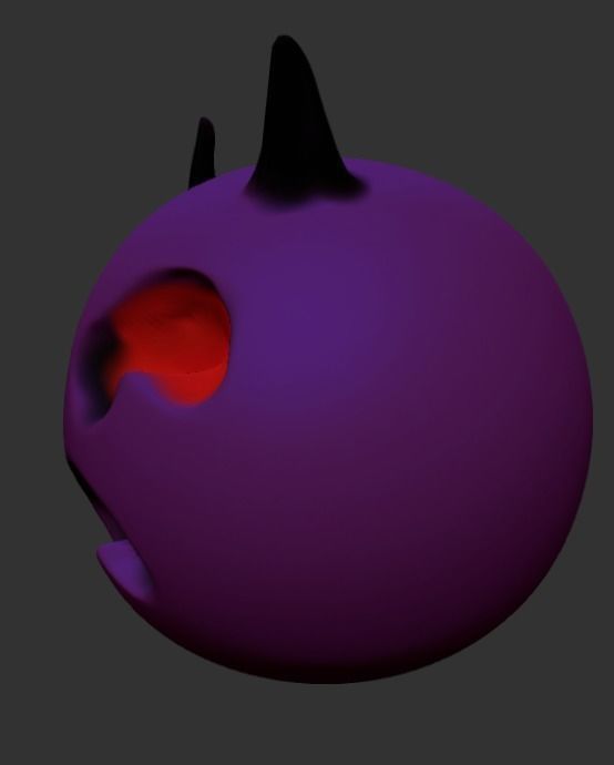 Devil Emoji Low-poly 3D model_1