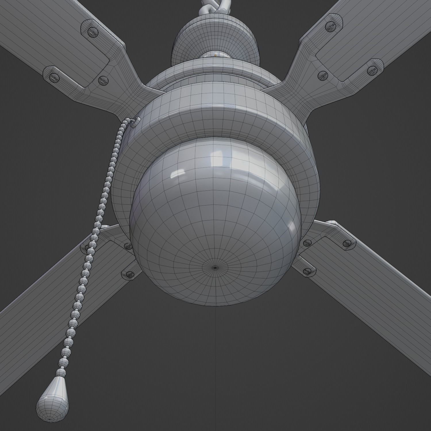 Chandelier WITH FAN Low-poly 3D model_15