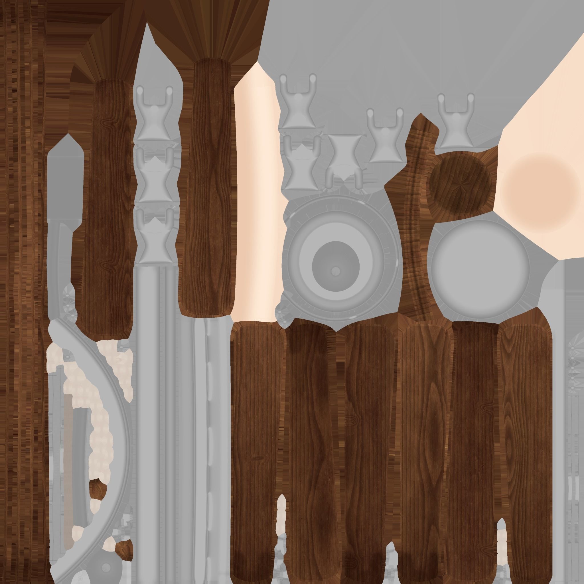 Chandelier WITH FAN Low-poly 3D model_17