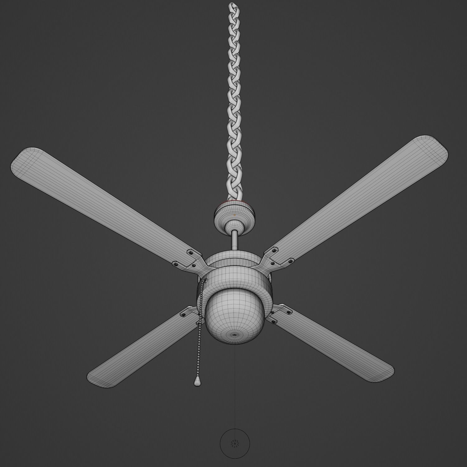 Chandelier WITH FAN Low-poly 3D model_14