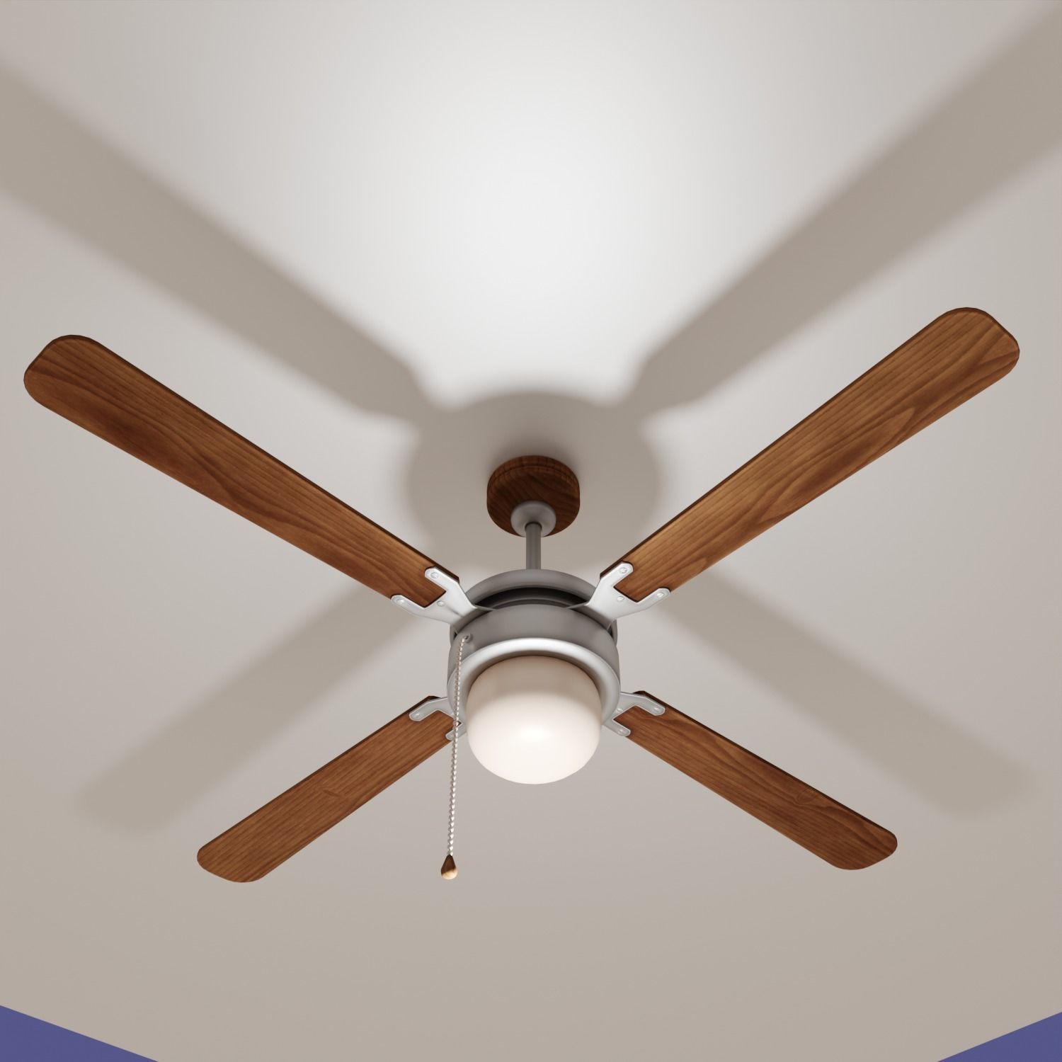 Chandelier WITH FAN Low-poly 3D model_10