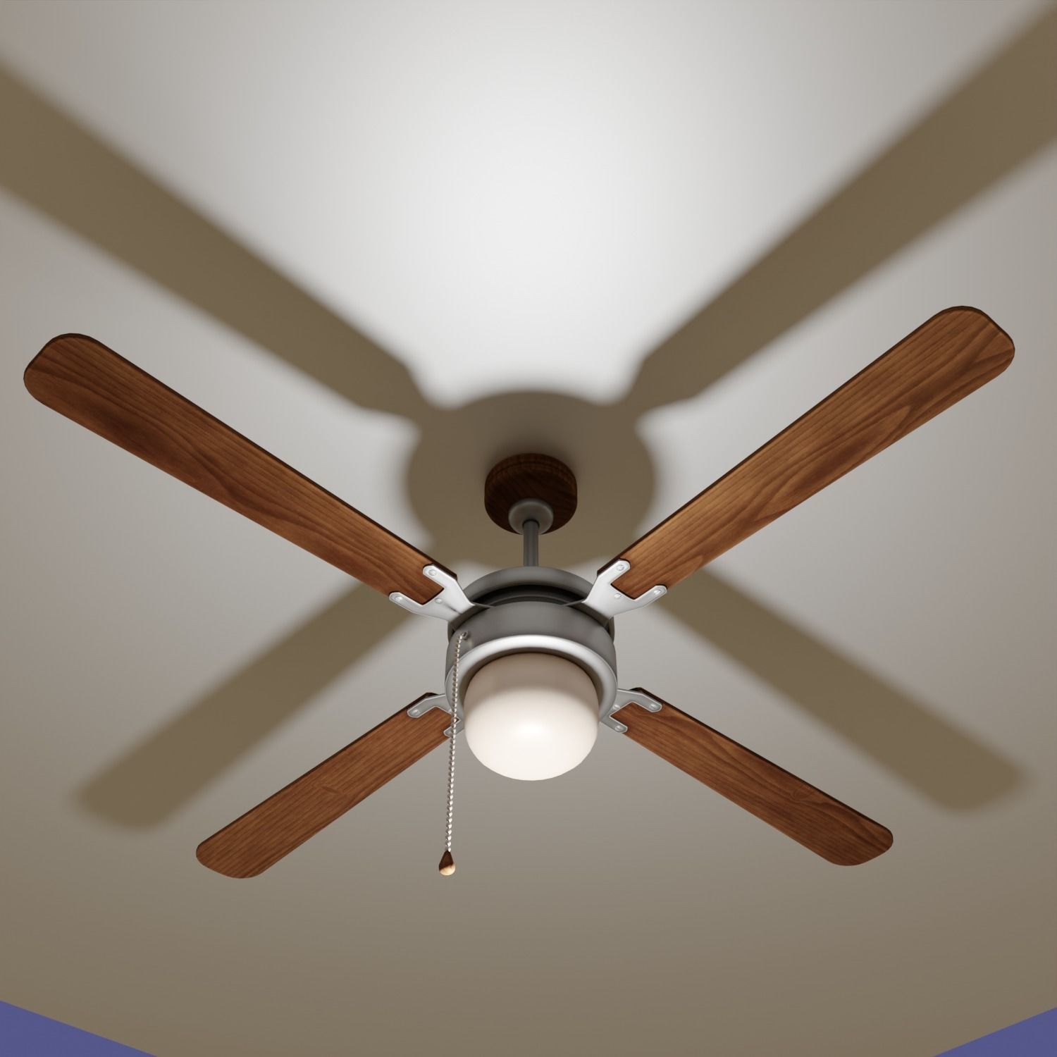 Chandelier WITH FAN Low-poly 3D model_12