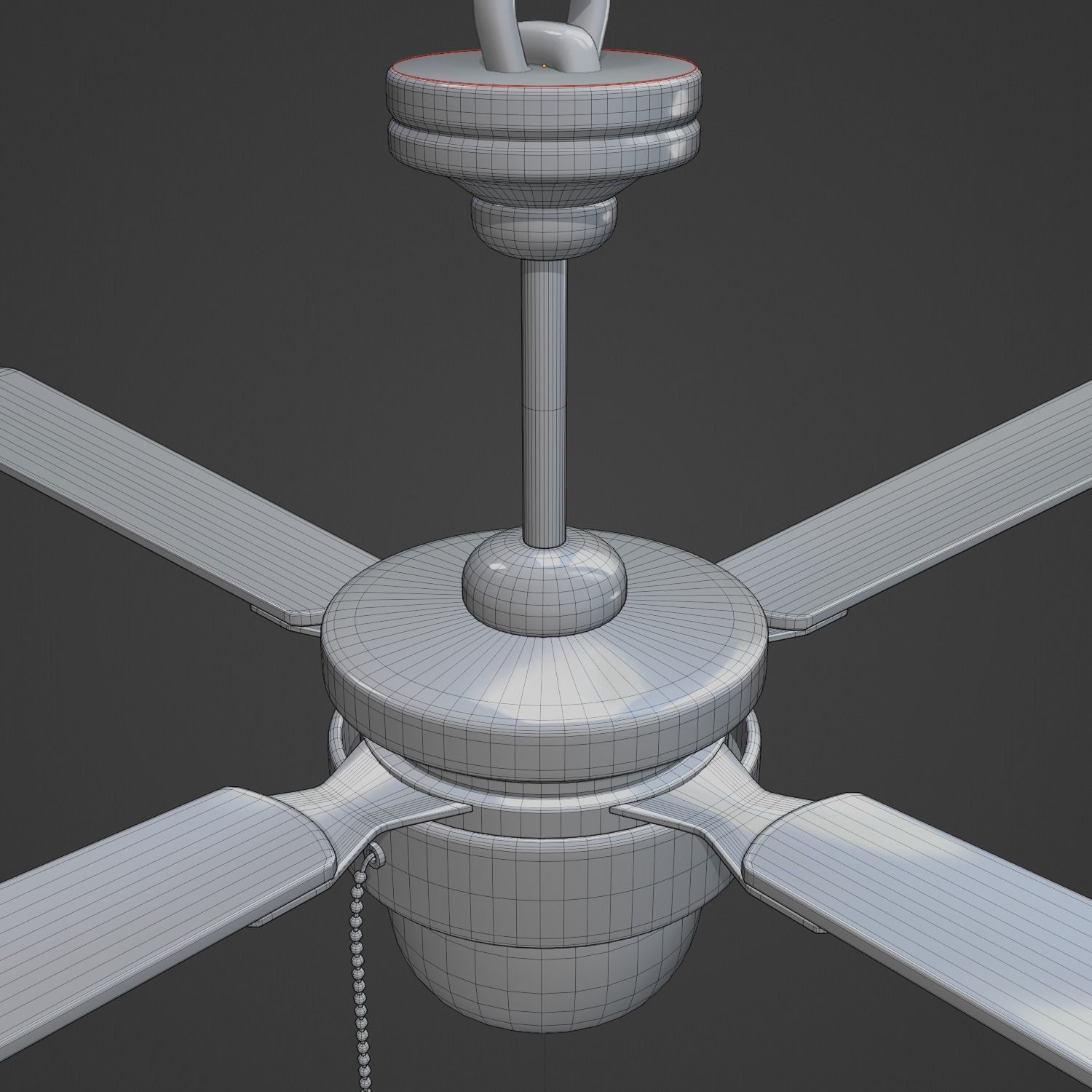 Chandelier WITH FAN Low-poly 3D model_16