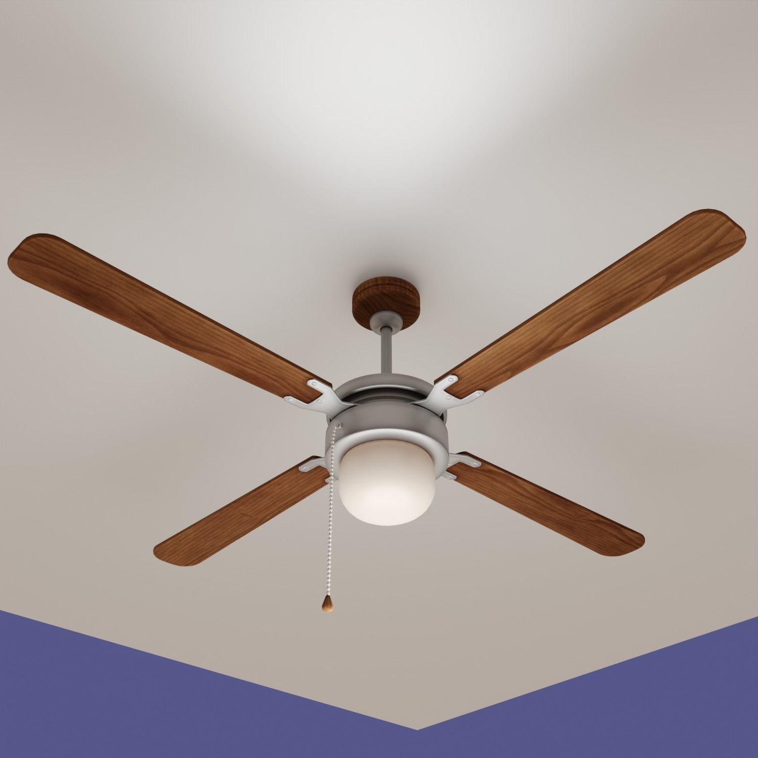 Chandelier WITH FAN Low-poly 3D model_8