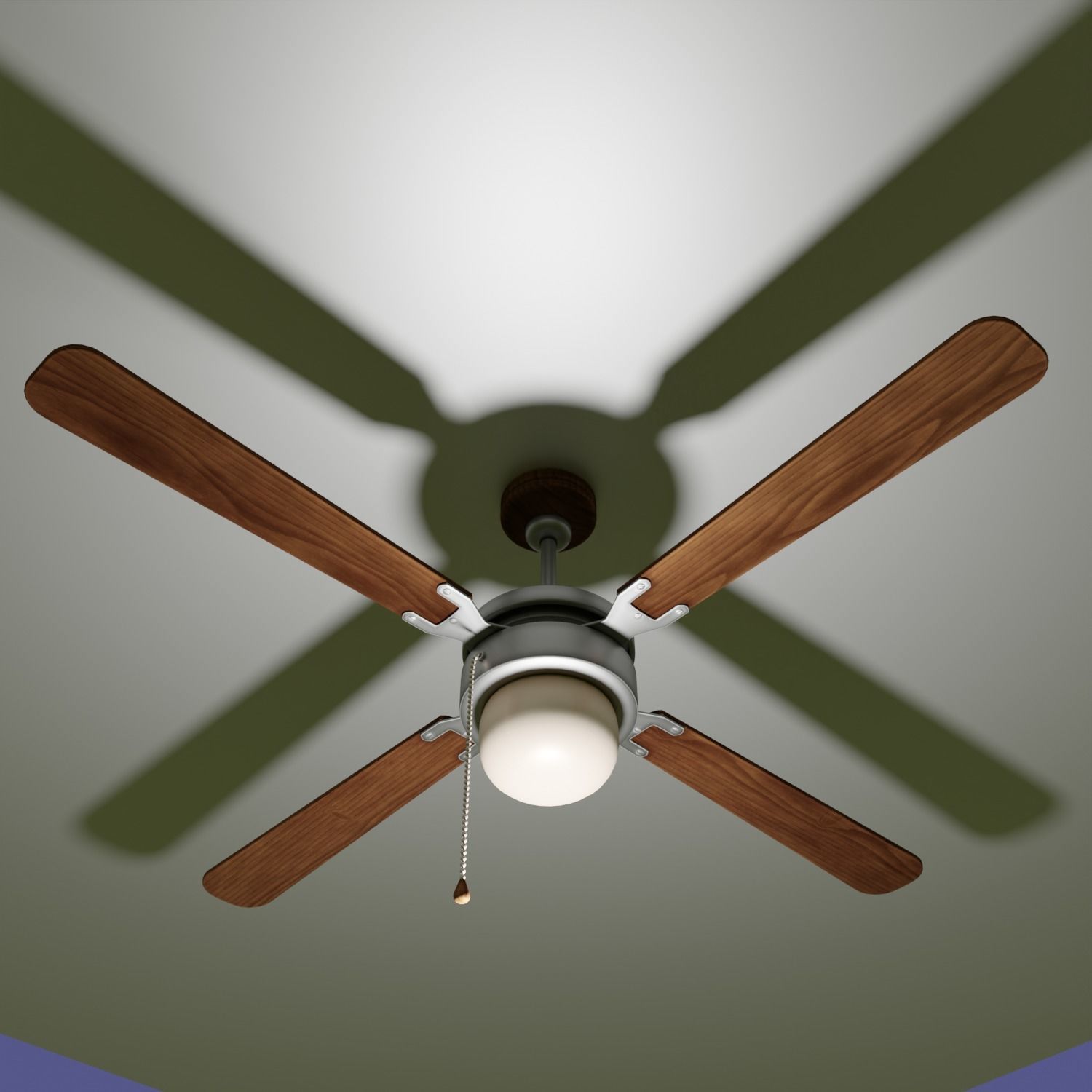Chandelier WITH FAN Low-poly 3D model_11