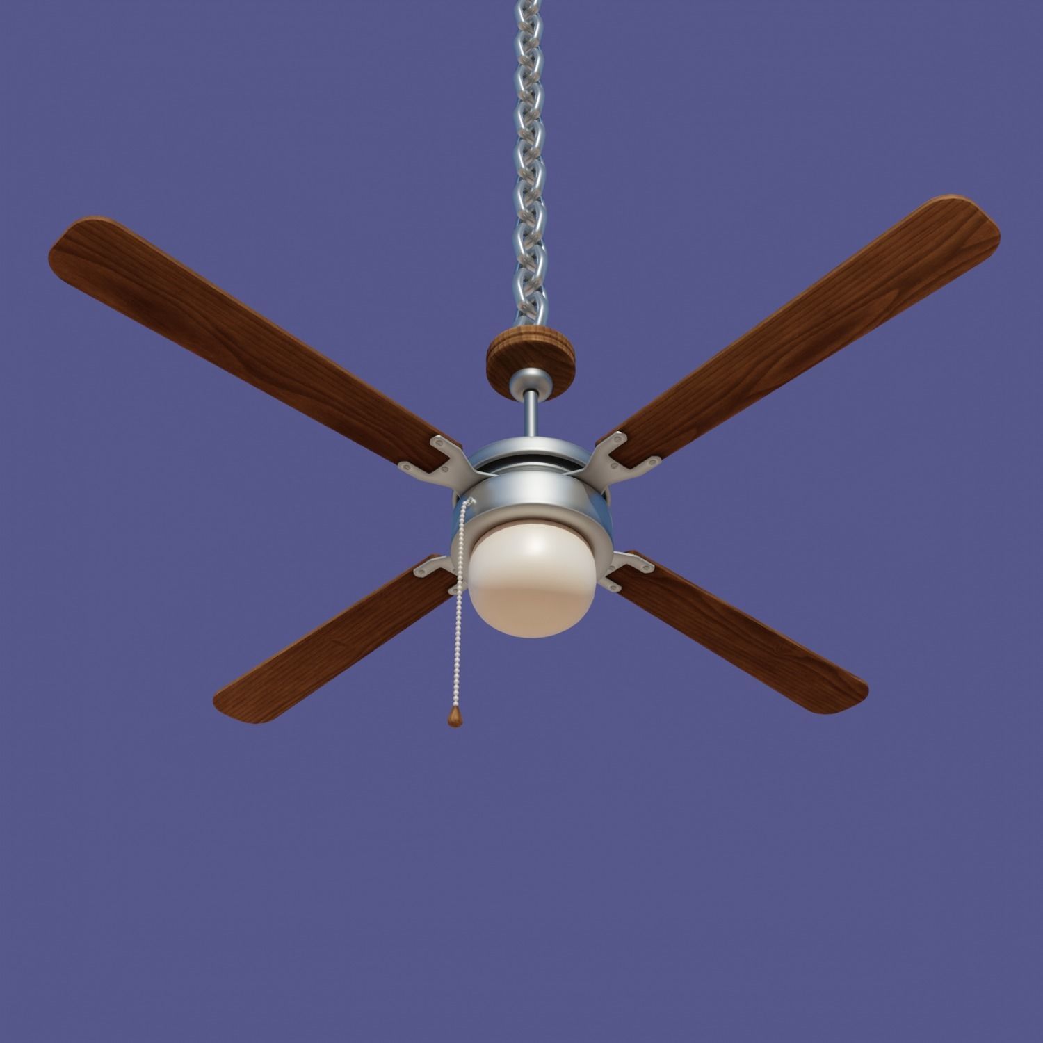 Chandelier WITH FAN Low-poly 3D model_2