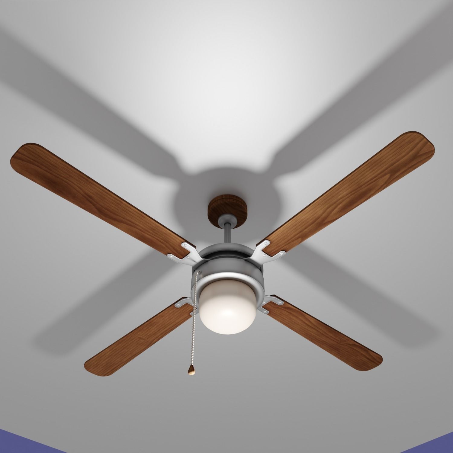 Chandelier WITH FAN Low-poly 3D model_13