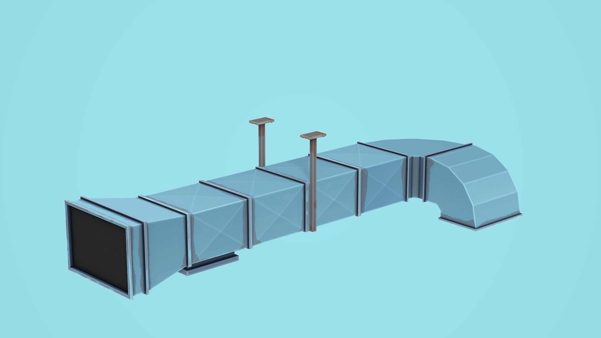 Modular Ventilation - Low Poly Mobile Ready Low-poly 3D model_3