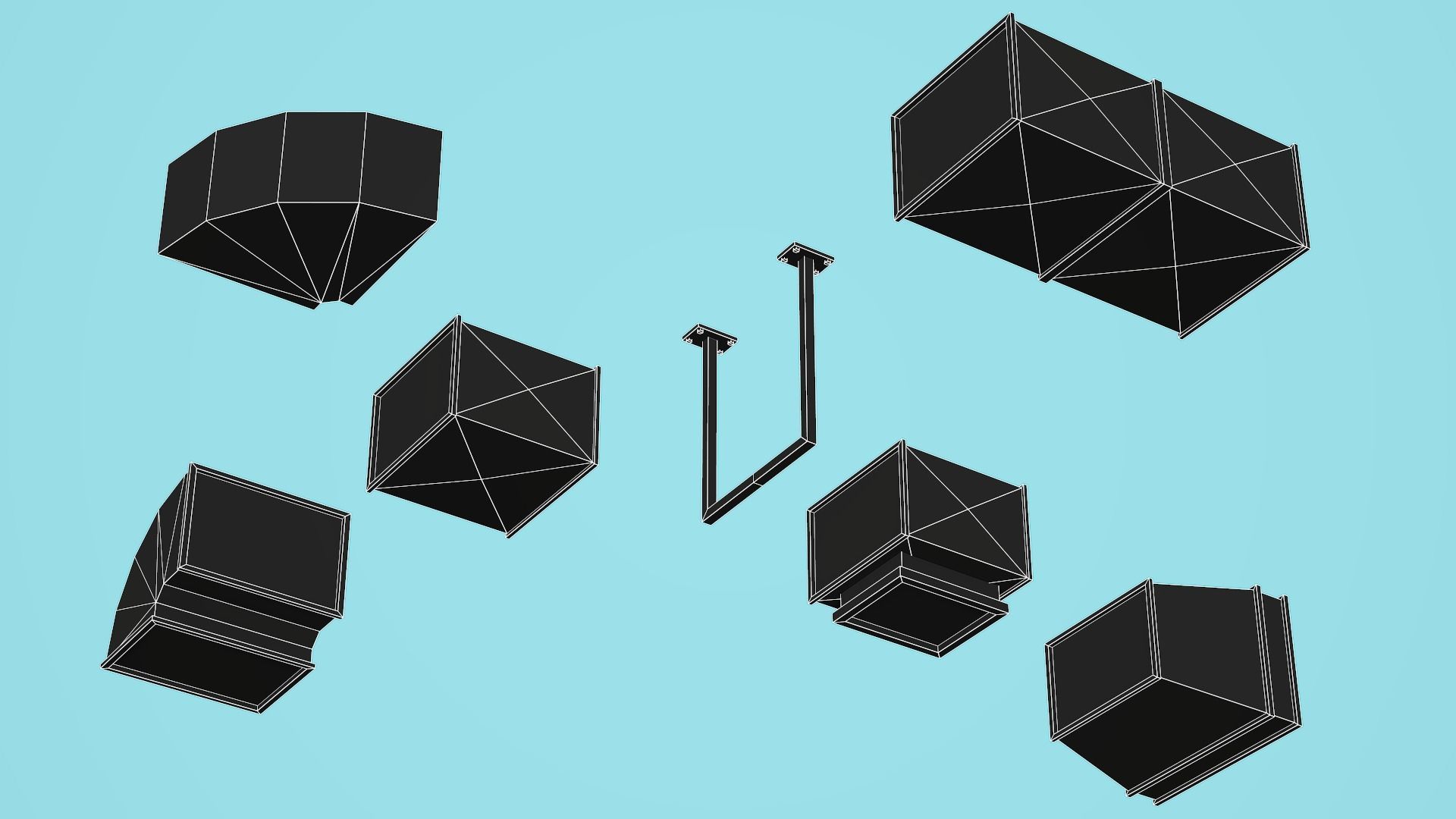 Modular Ventilation - Low Poly Mobile Ready Low-poly 3D model_8