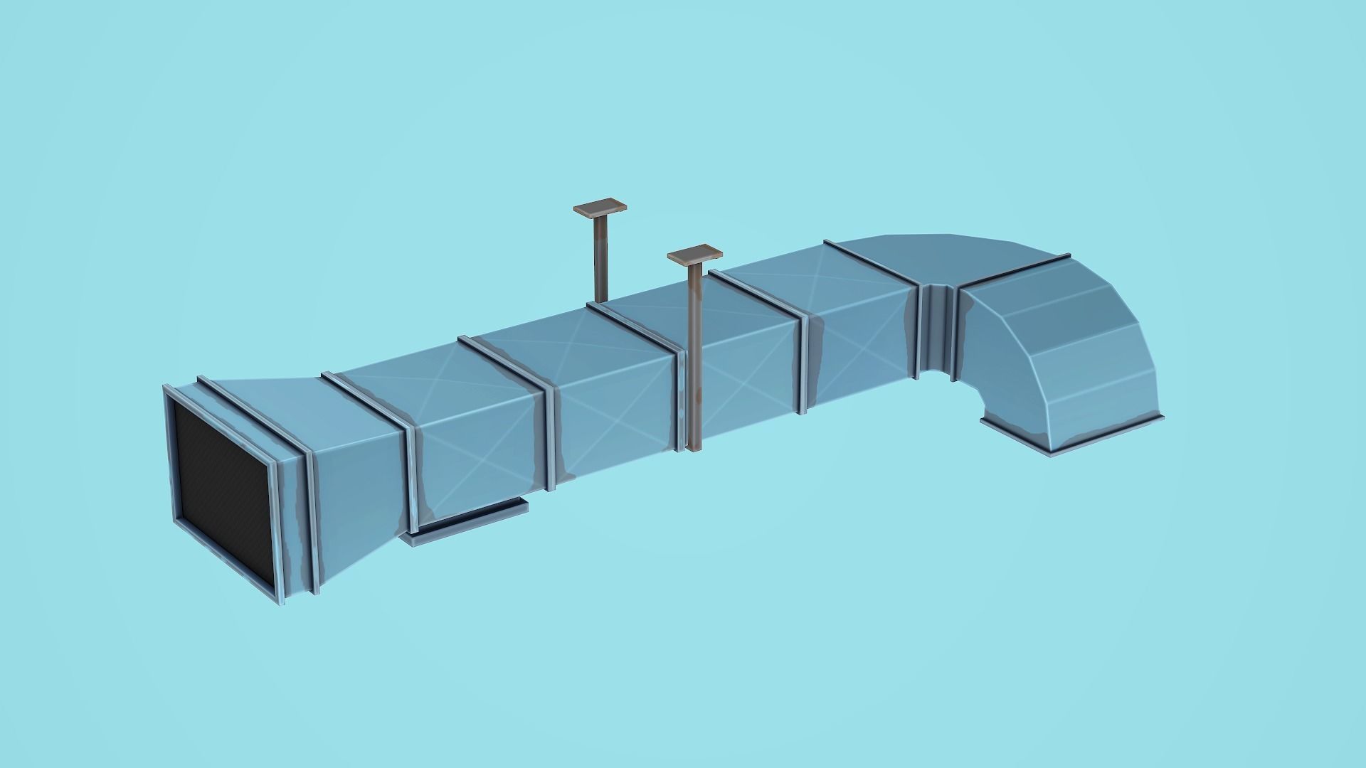 Modular Ventilation - Low Poly Mobile Ready Low-poly 3D model_5