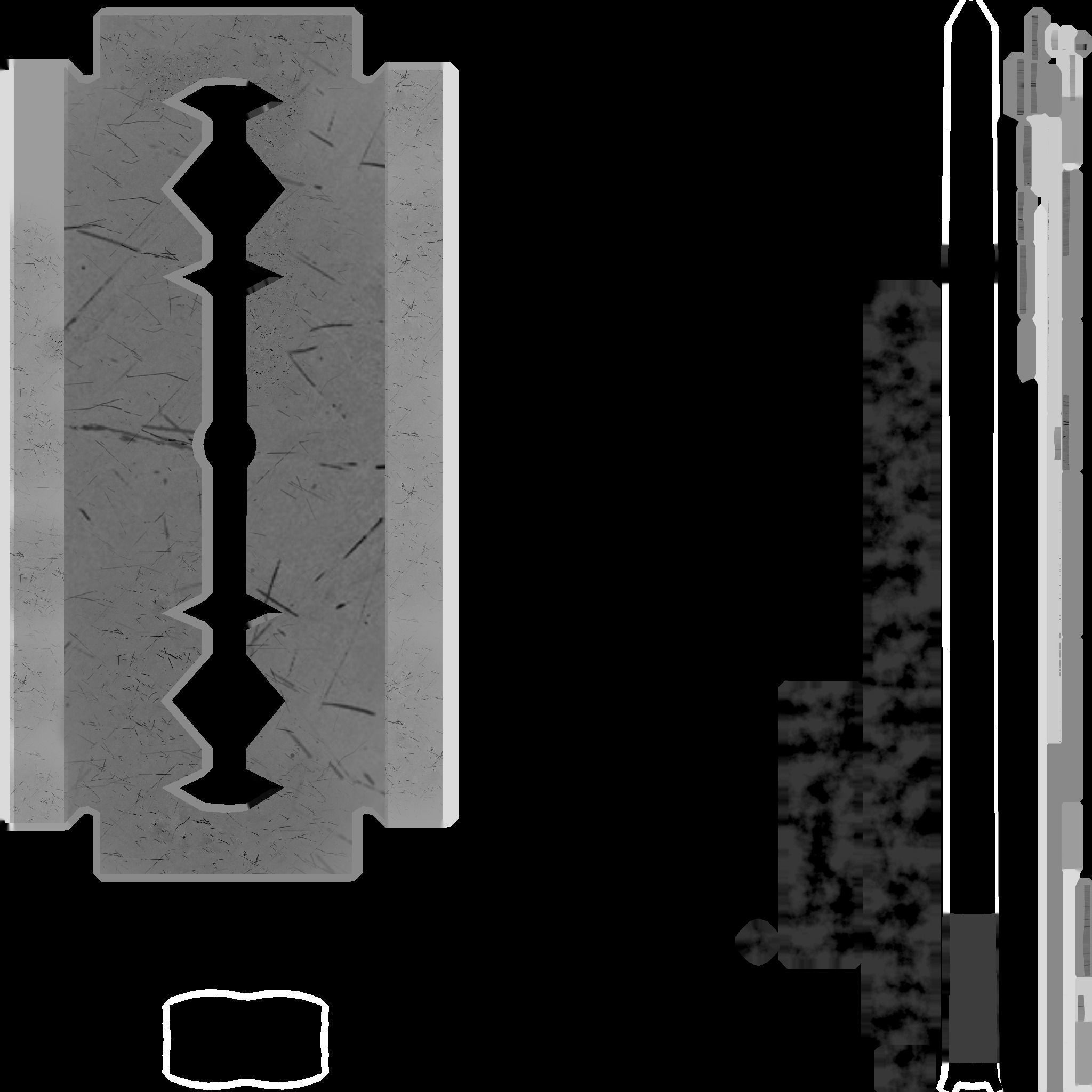 3D model Low poly model of a two-handed fantasy weapon Razor VR / AR ...