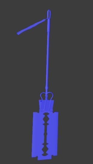 3D model Low poly model of a two-handed fantasy weapon Razor VR / AR ...