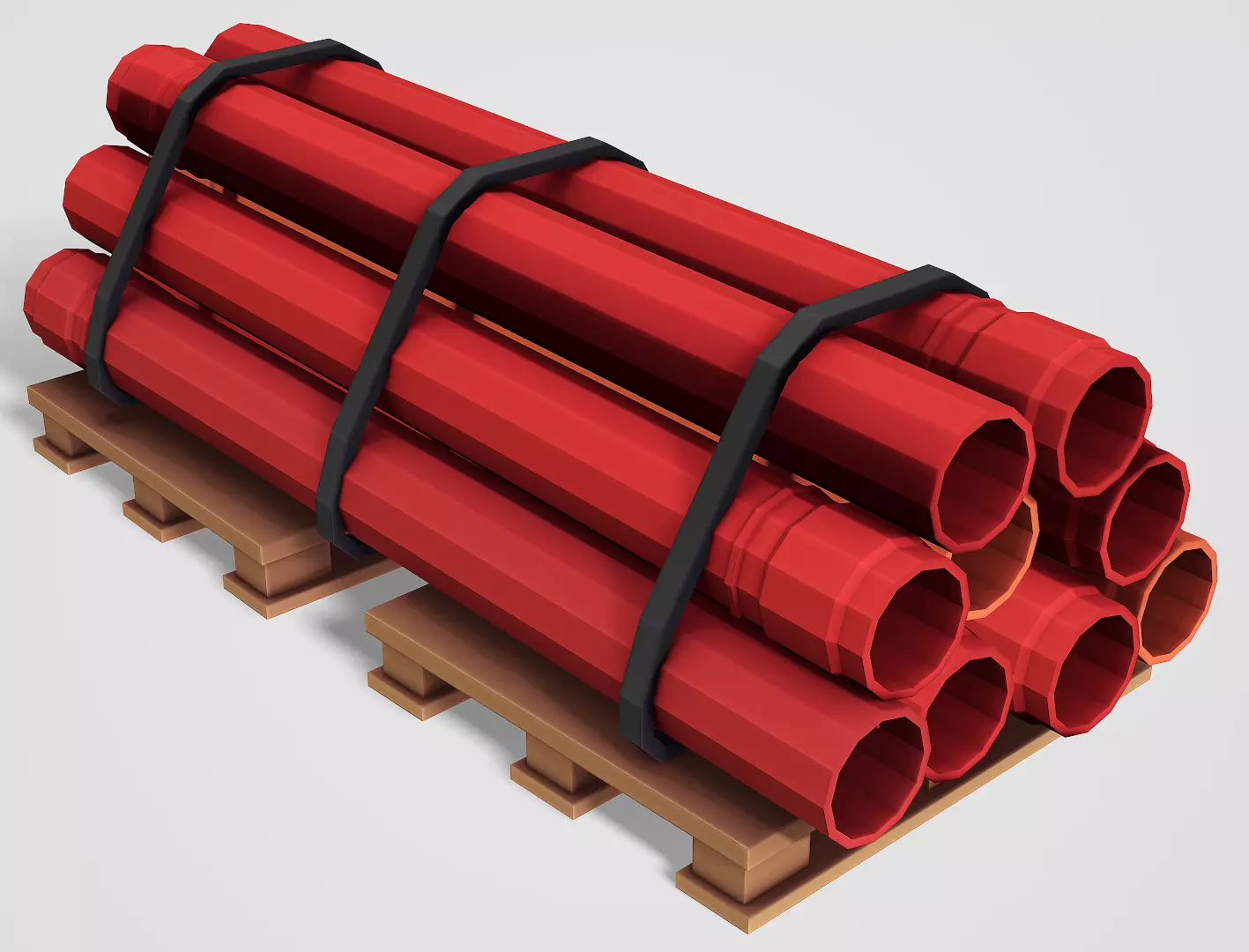 Construction Pipes - Low Poly Mobile Ready Low-poly 3D model_0
