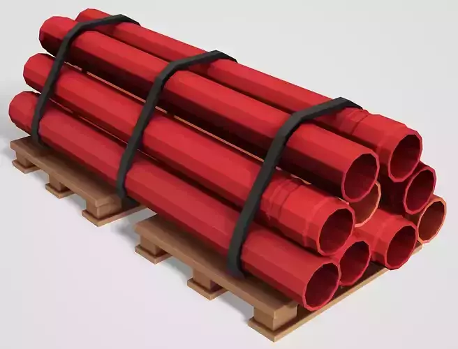Construction Pipes - Low Poly Mobile Ready Low-poly 3D model