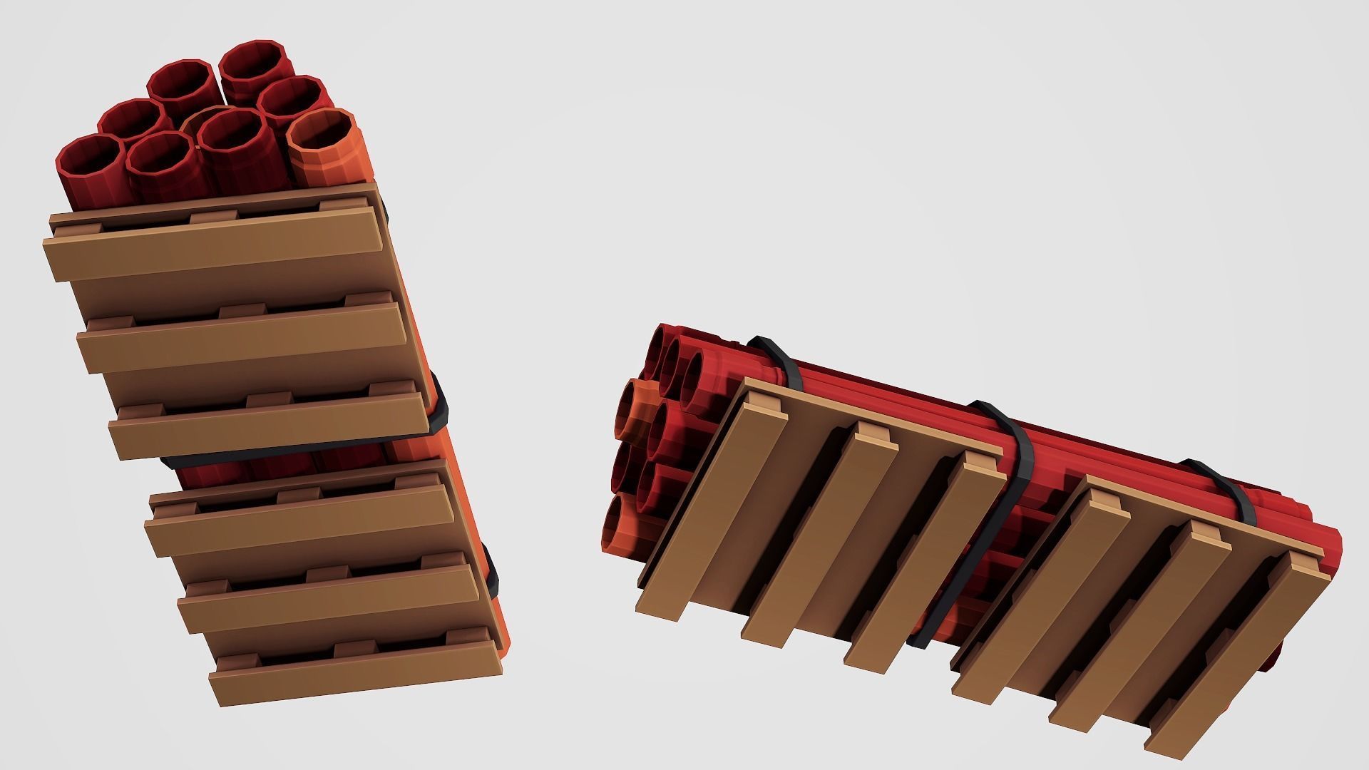 Construction Pipes - Low Poly Mobile Ready Low-poly 3D model_5