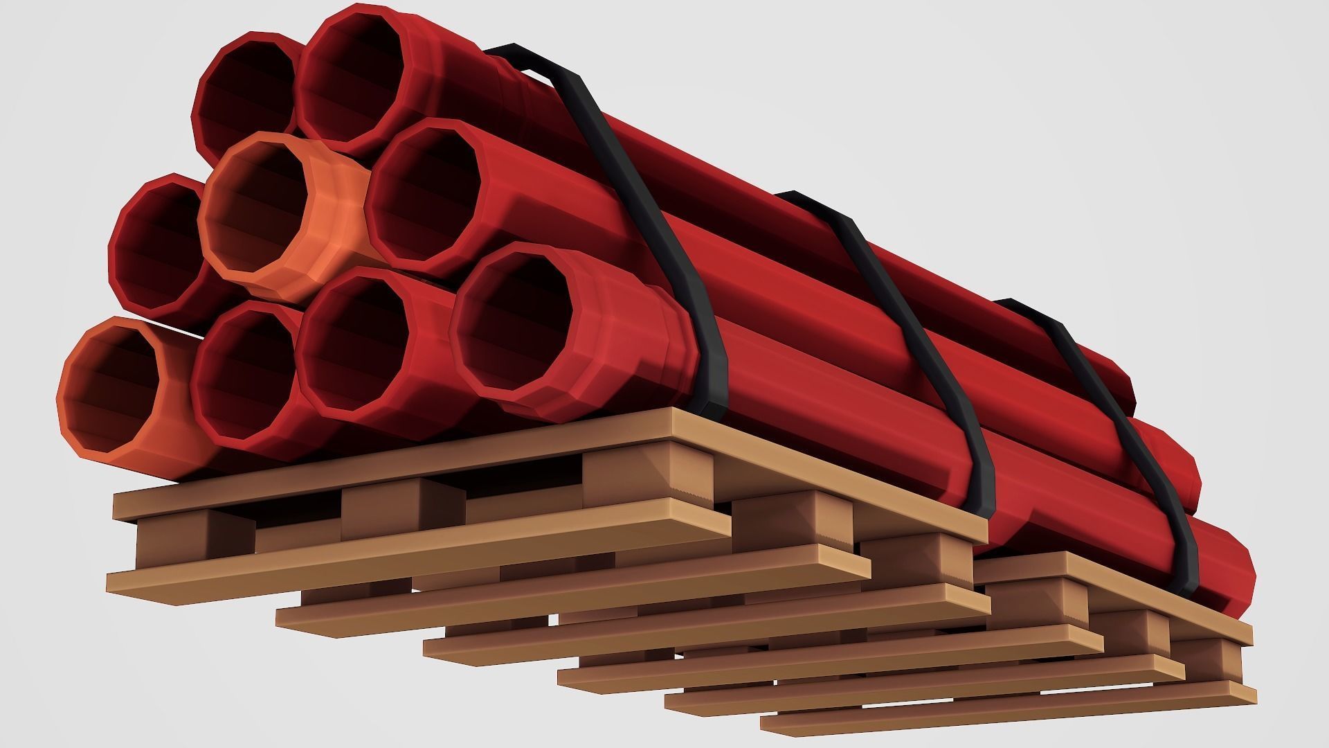 Construction Pipes - Low Poly Mobile Ready Low-poly 3D model_6