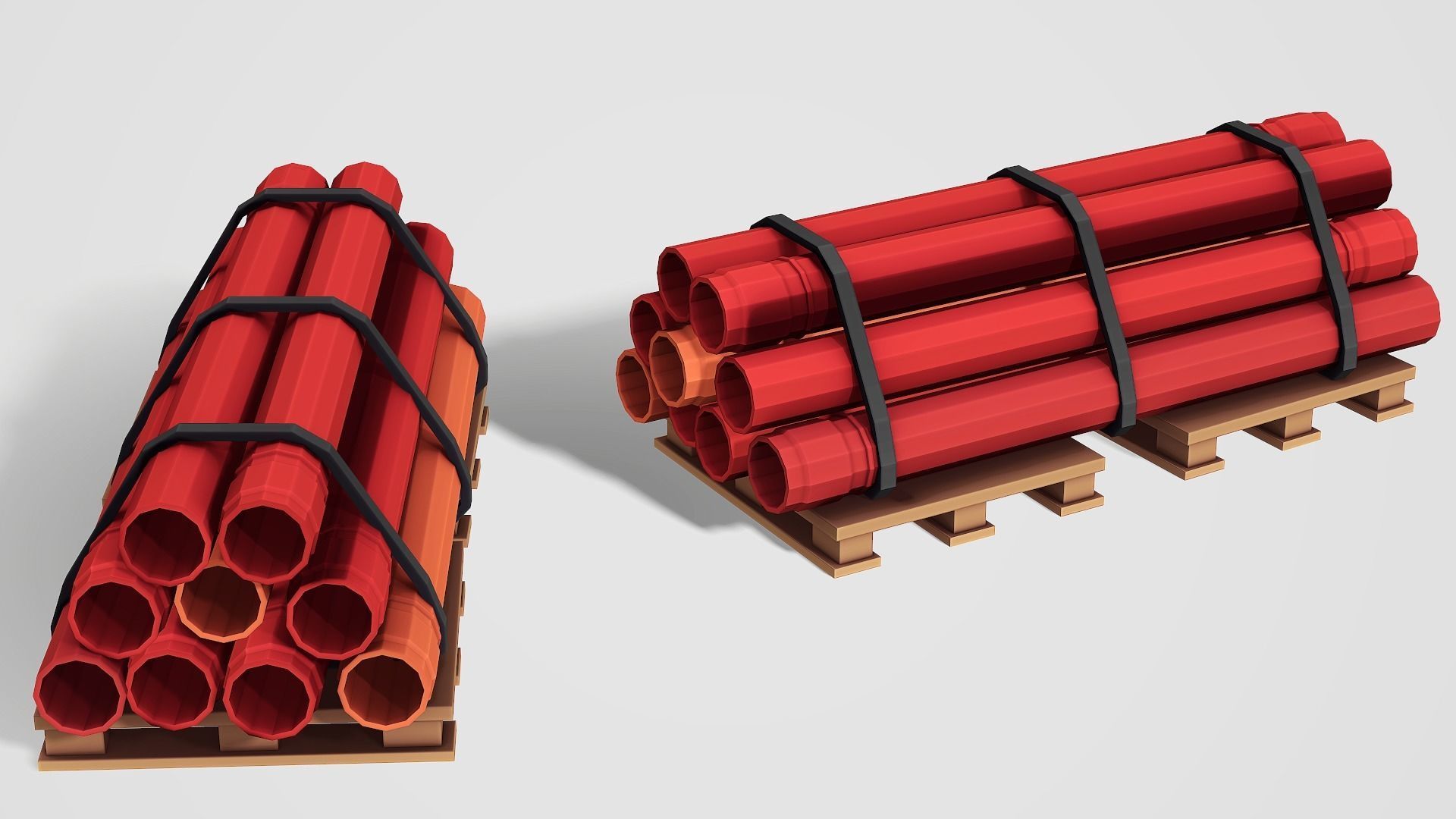 Construction Pipes - Low Poly Mobile Ready Low-poly 3D model_4