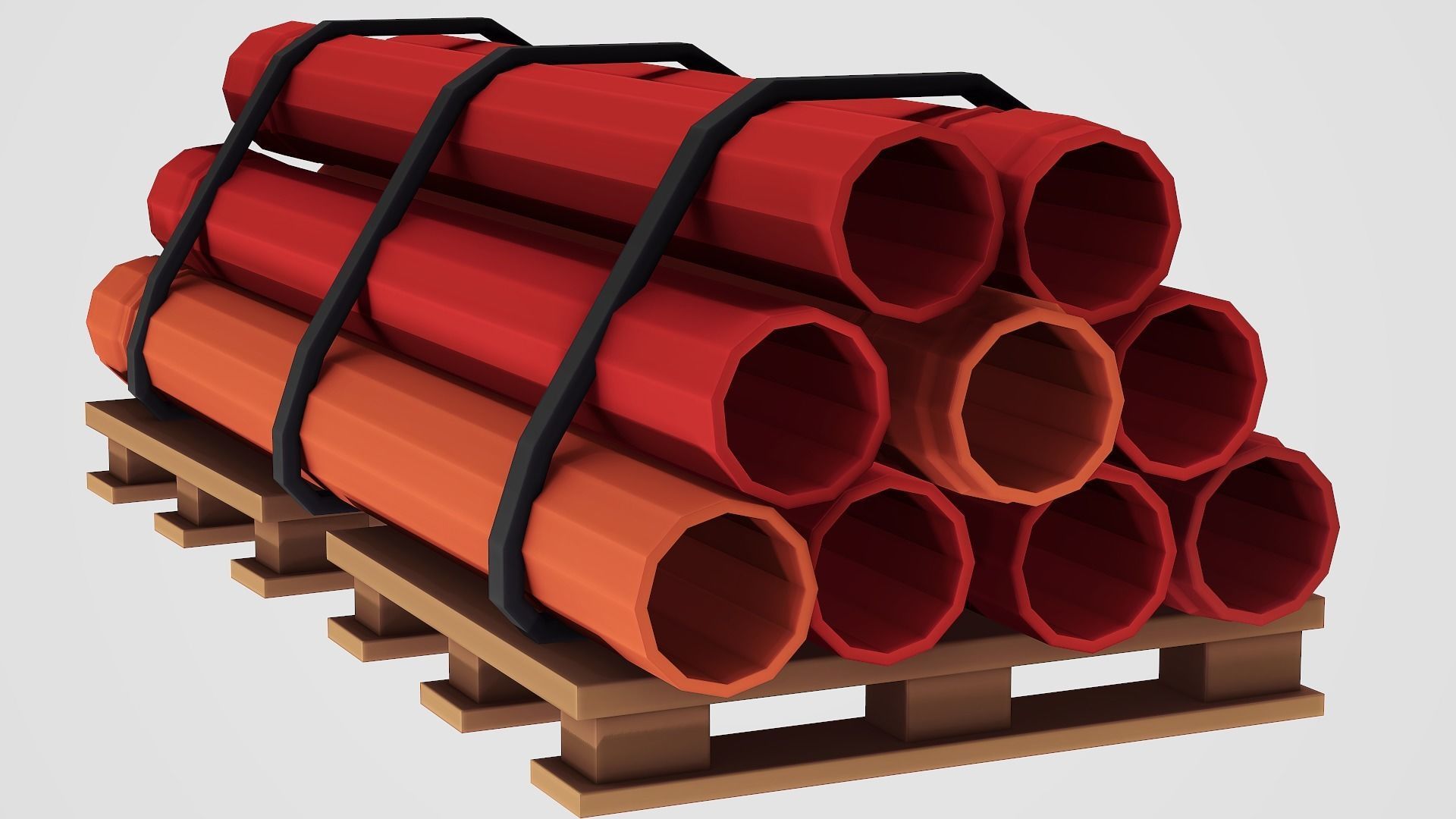 Construction Pipes - Low Poly Mobile Ready Low-poly 3D model_7