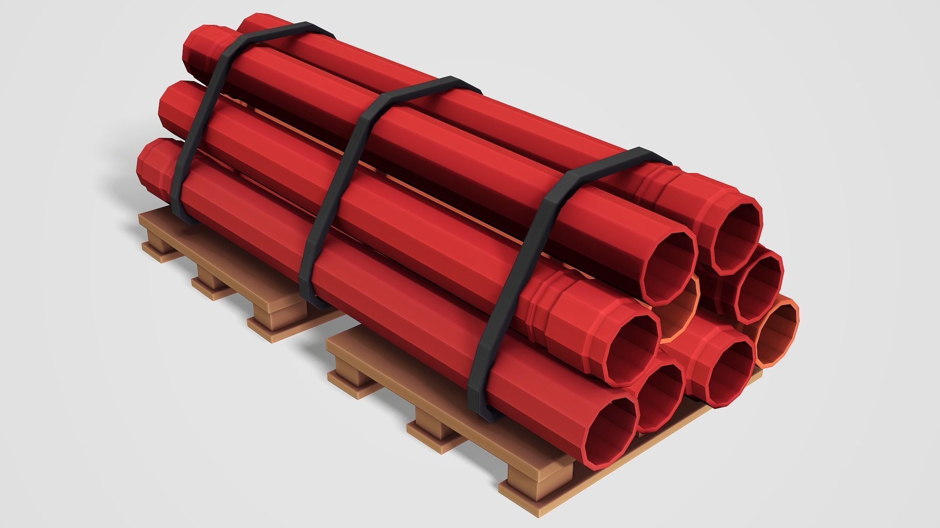 Construction Pipes - Low Poly Mobile Ready Low-poly 3D model_1