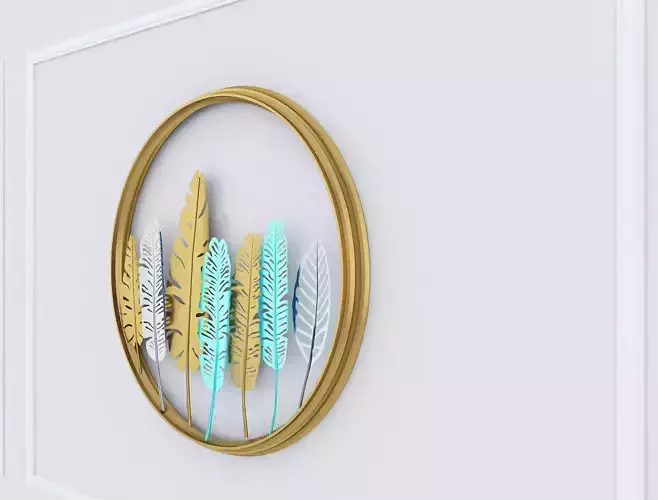 Decorative Metal plants with gold stainless round m14