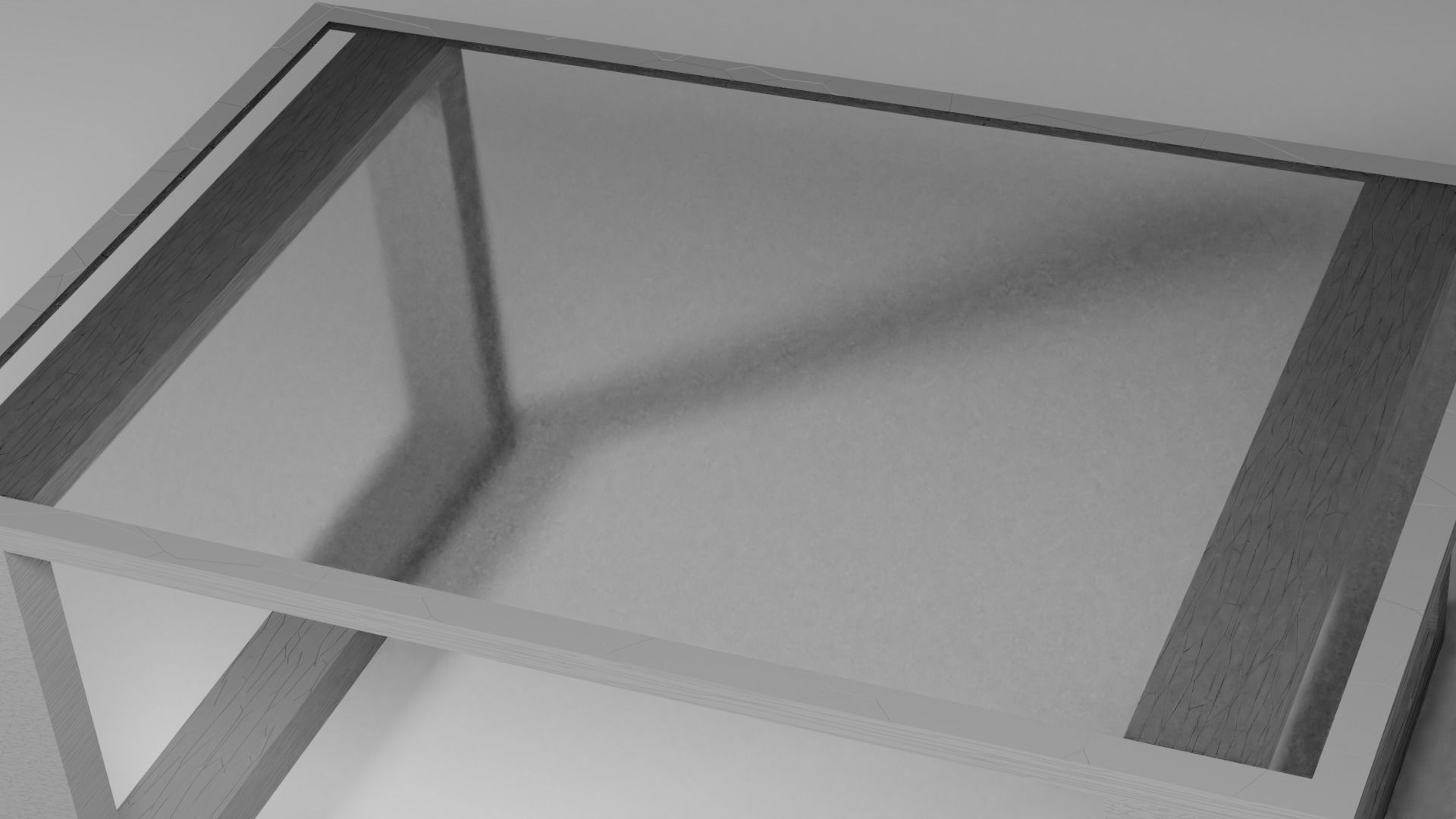modern glass table Low-poly 3D model_4