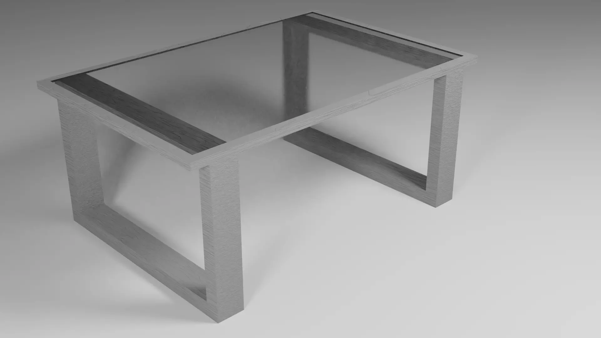 modern glass table Low-poly 3D model_0