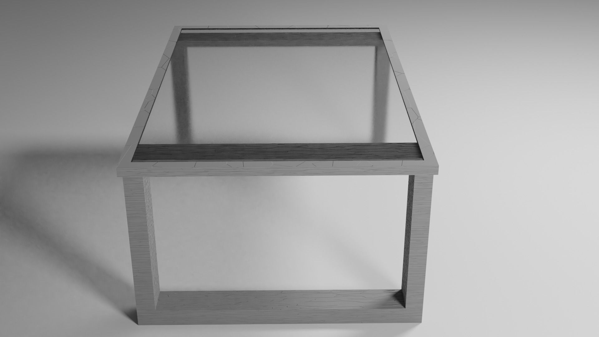 modern glass table Low-poly 3D model_2