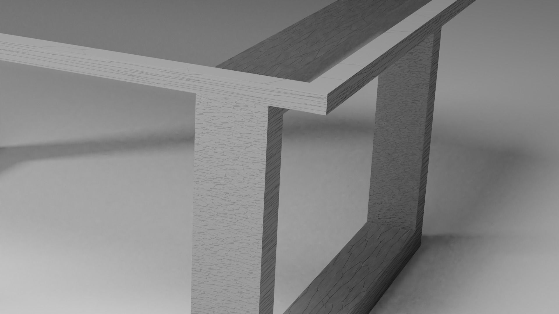 modern glass table Low-poly 3D model_3