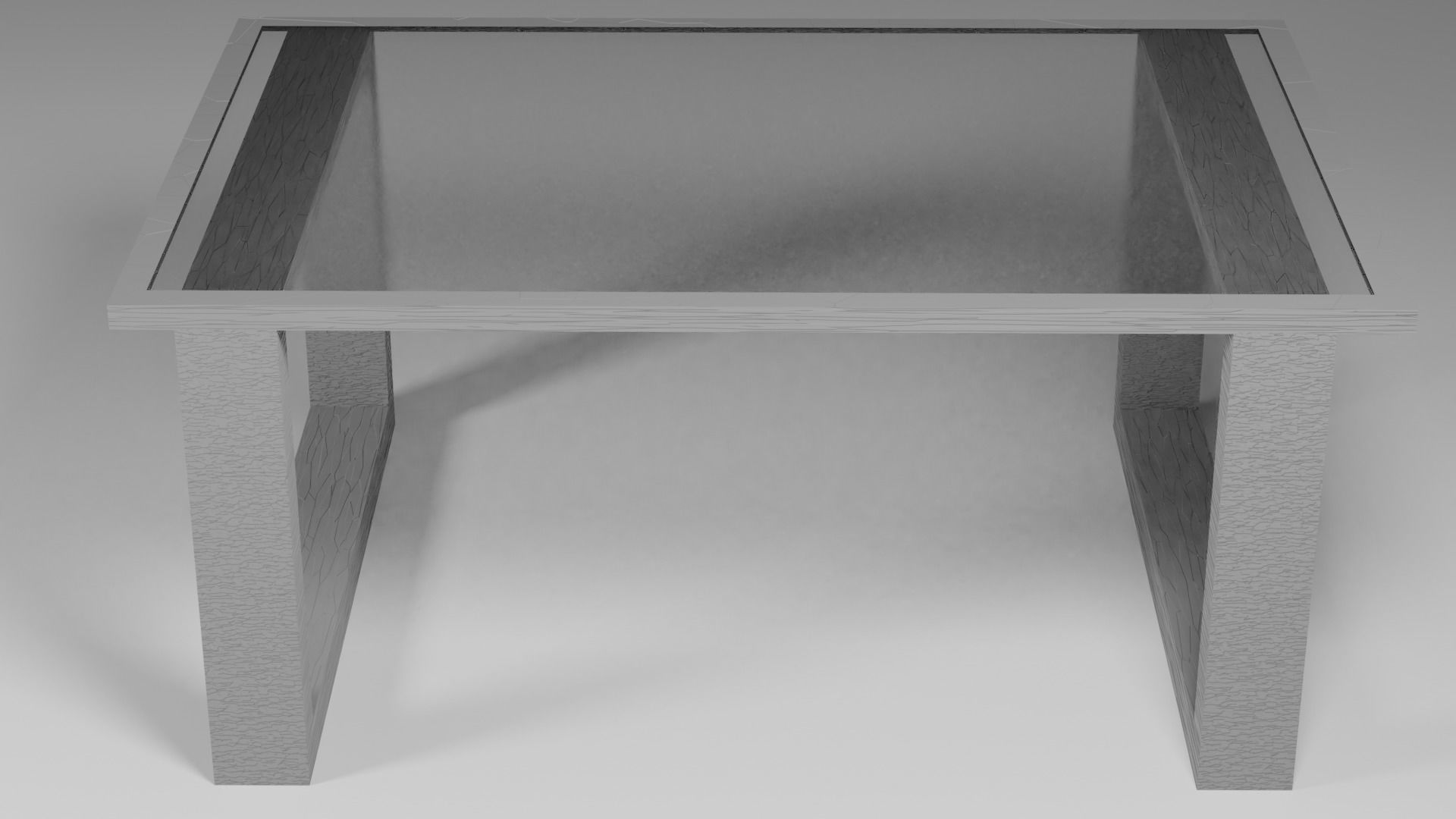 modern glass table Low-poly 3D model_1