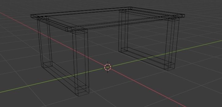 modern glass table Low-poly 3D model_5