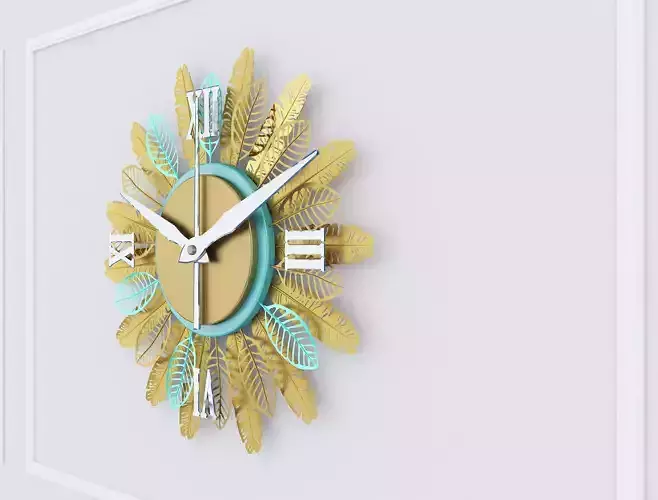 Decorative Metal Clock plants with gold   M 14
