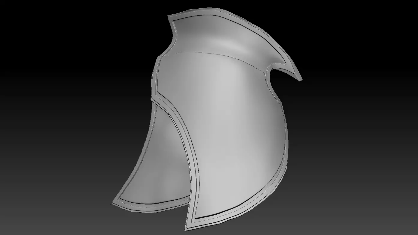High-poly model Thigh armor shield 3D model_0