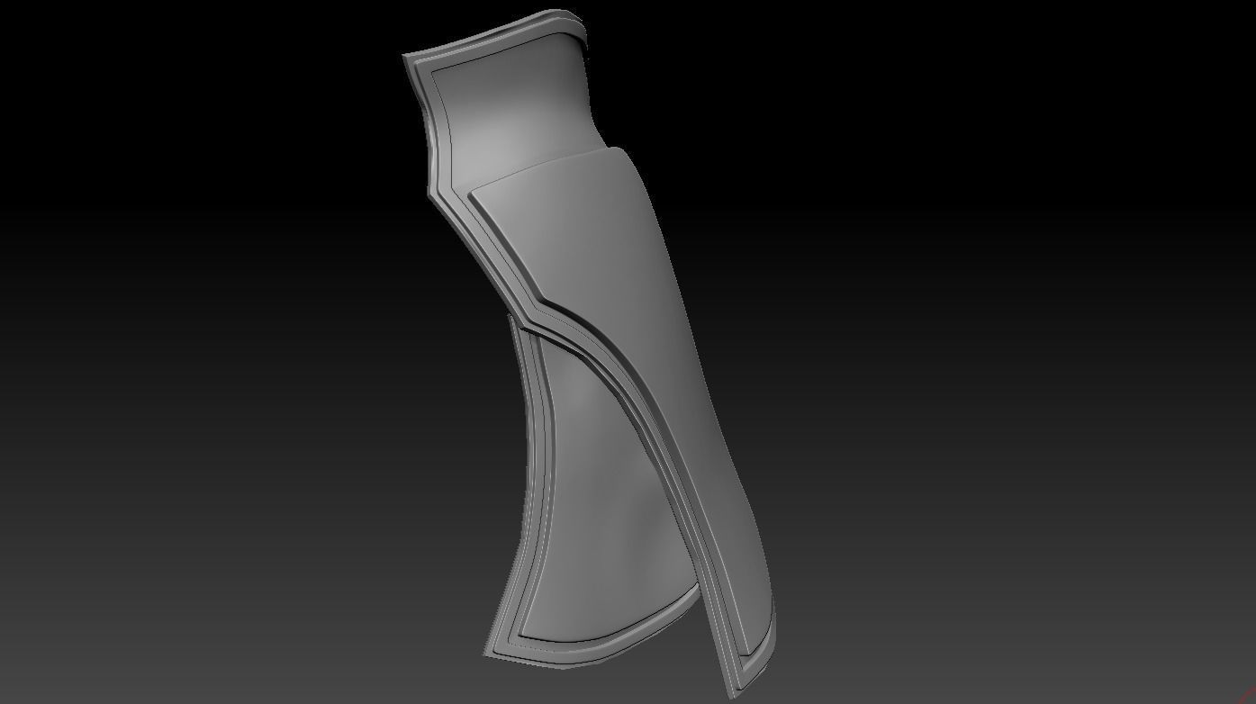 High-poly model Thigh armor shield 3D model_3