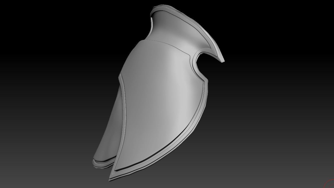 High-poly model Thigh armor shield 3D model_1