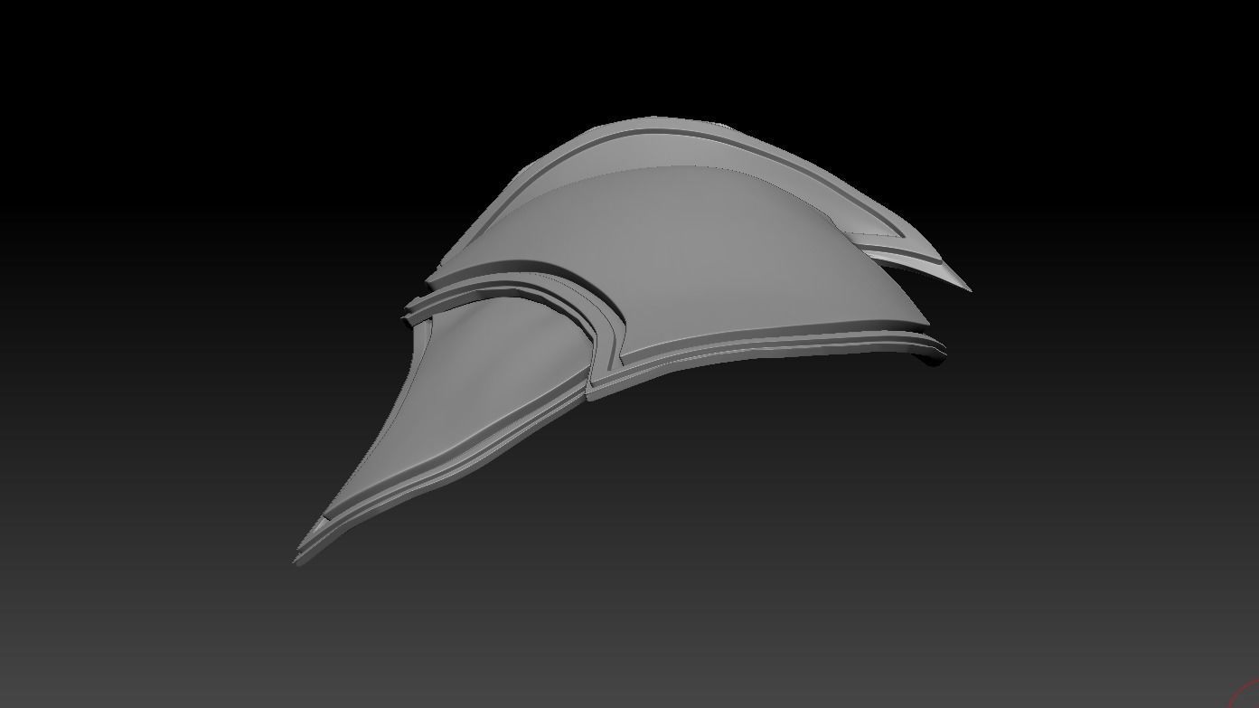 High-poly model Thigh armor shield 3D model_4