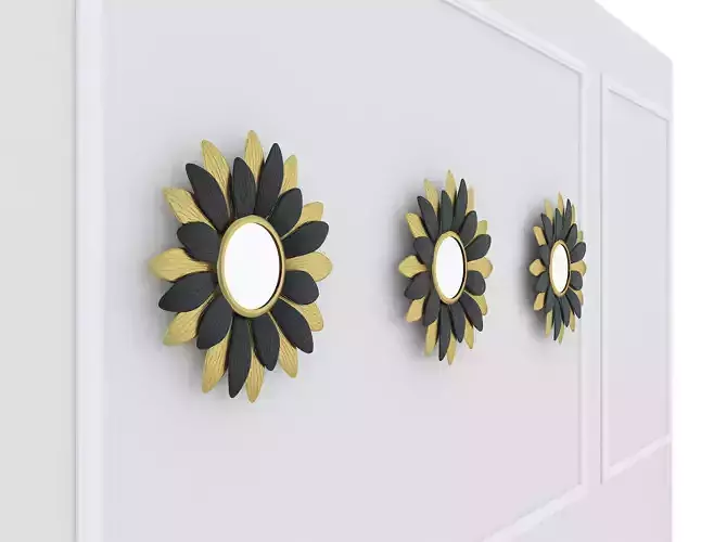 Decorative Metal Mirror plants with gold   M 16
