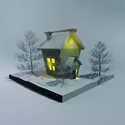Snowy Winter House