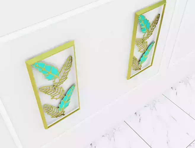 Decorative Metal stainless plants with gold   M 17