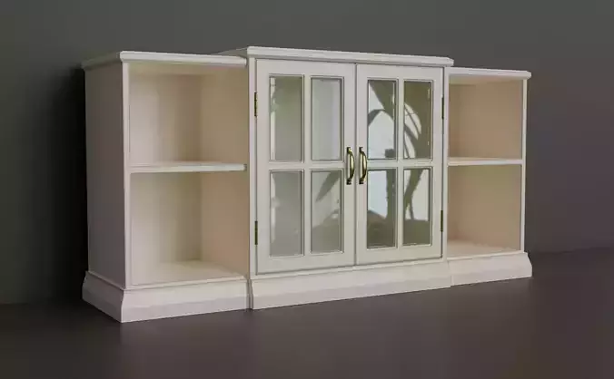 Wooden media stand 5 Low-poly 3D model