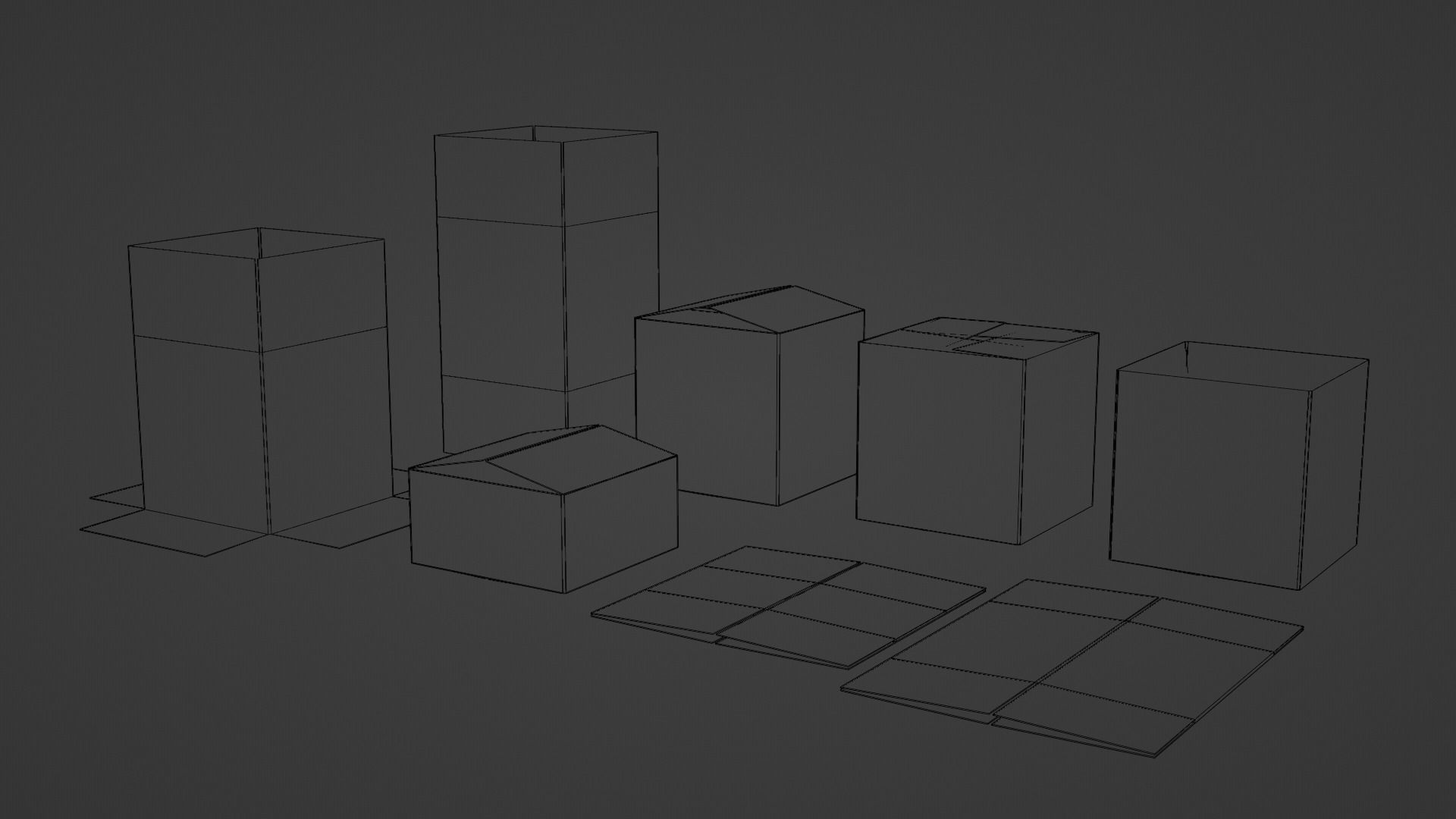 Low-Poly Cardboard Boxes Low-poly 3D model_1