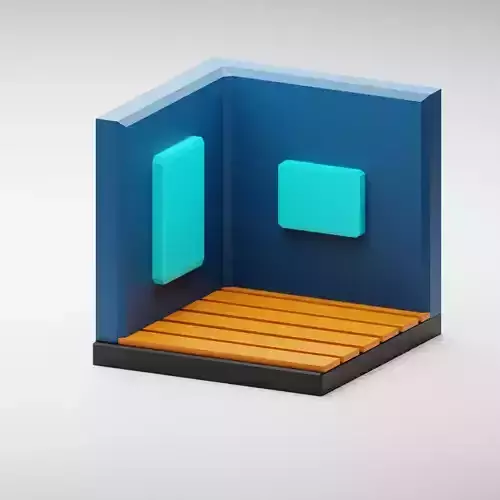  Isometric Bathroom Model 3D print model