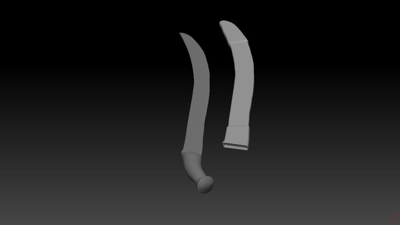 High-poly model Elf sword and scabbard 3D model_4