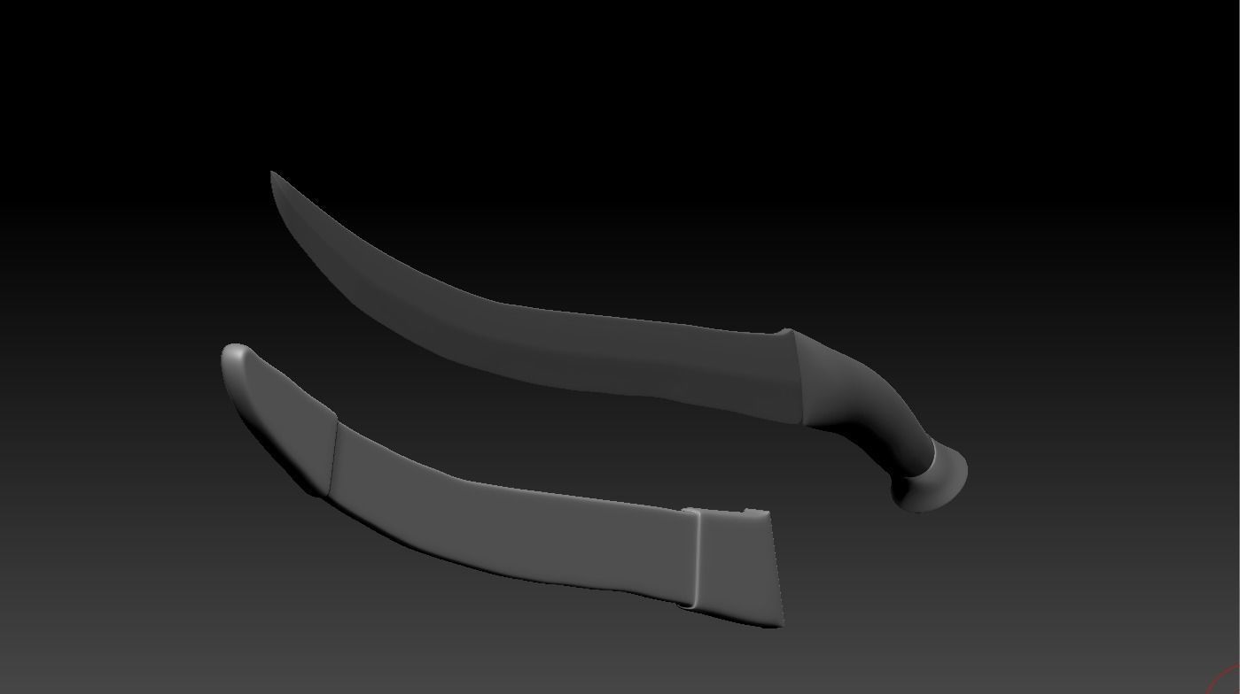High-poly model Elf sword and scabbard 3D model_5