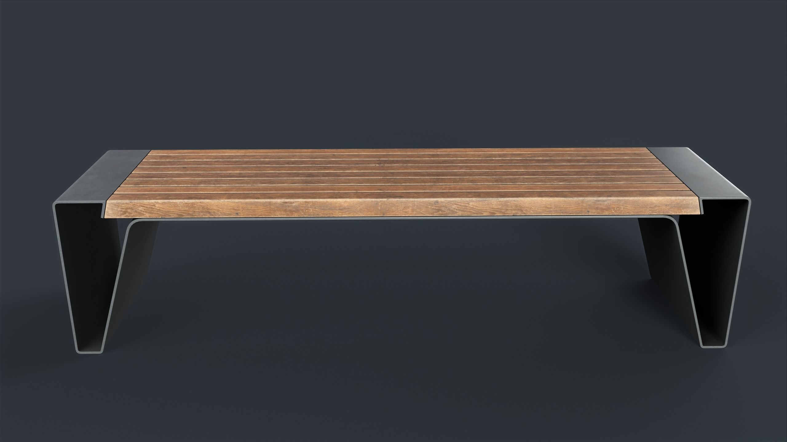 Modern Outdoor Bench 6 PBR Game Ready Low-poly 3D model_5