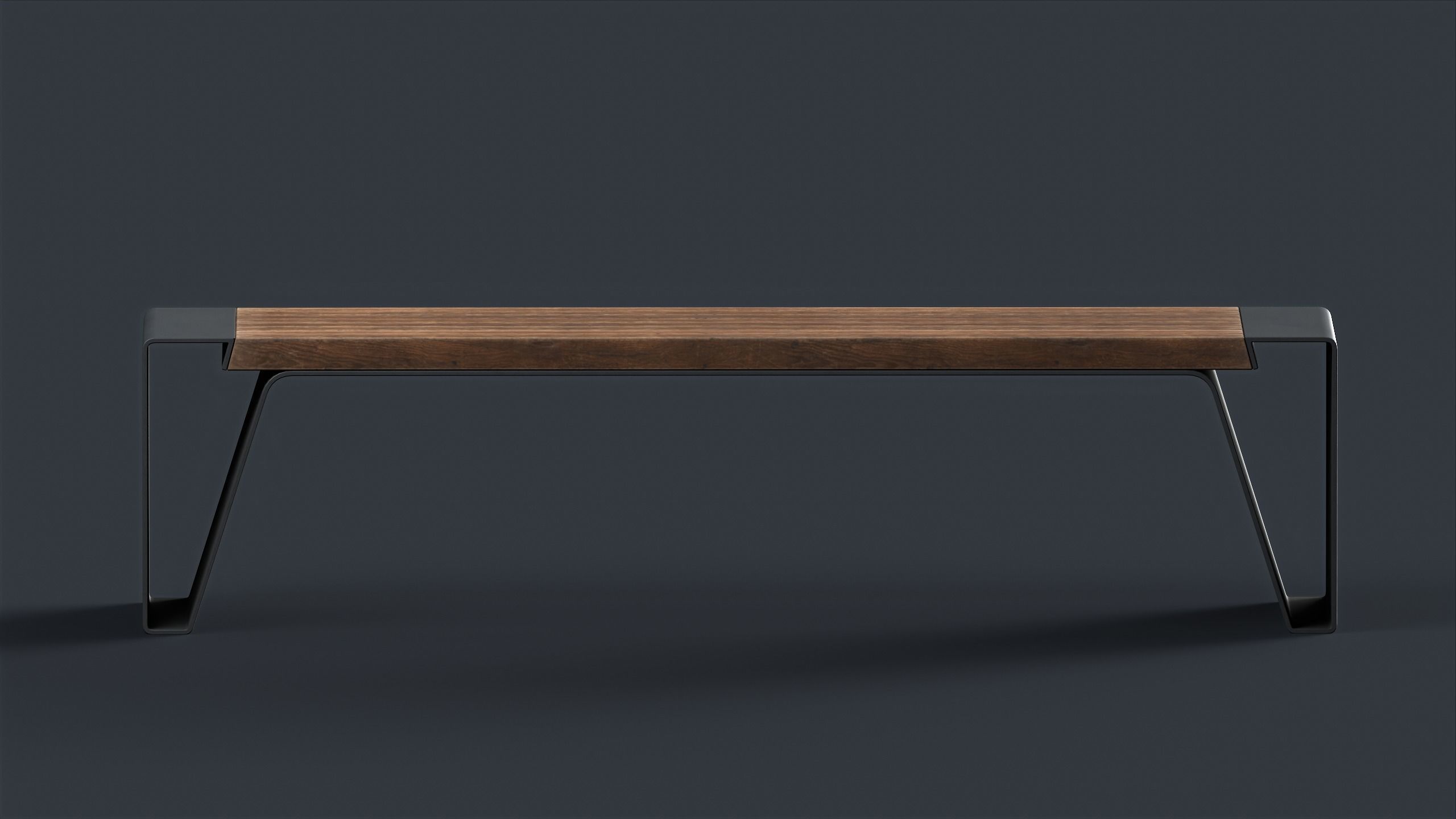 Modern Outdoor Bench 6 PBR Game Ready Low-poly 3D model_9