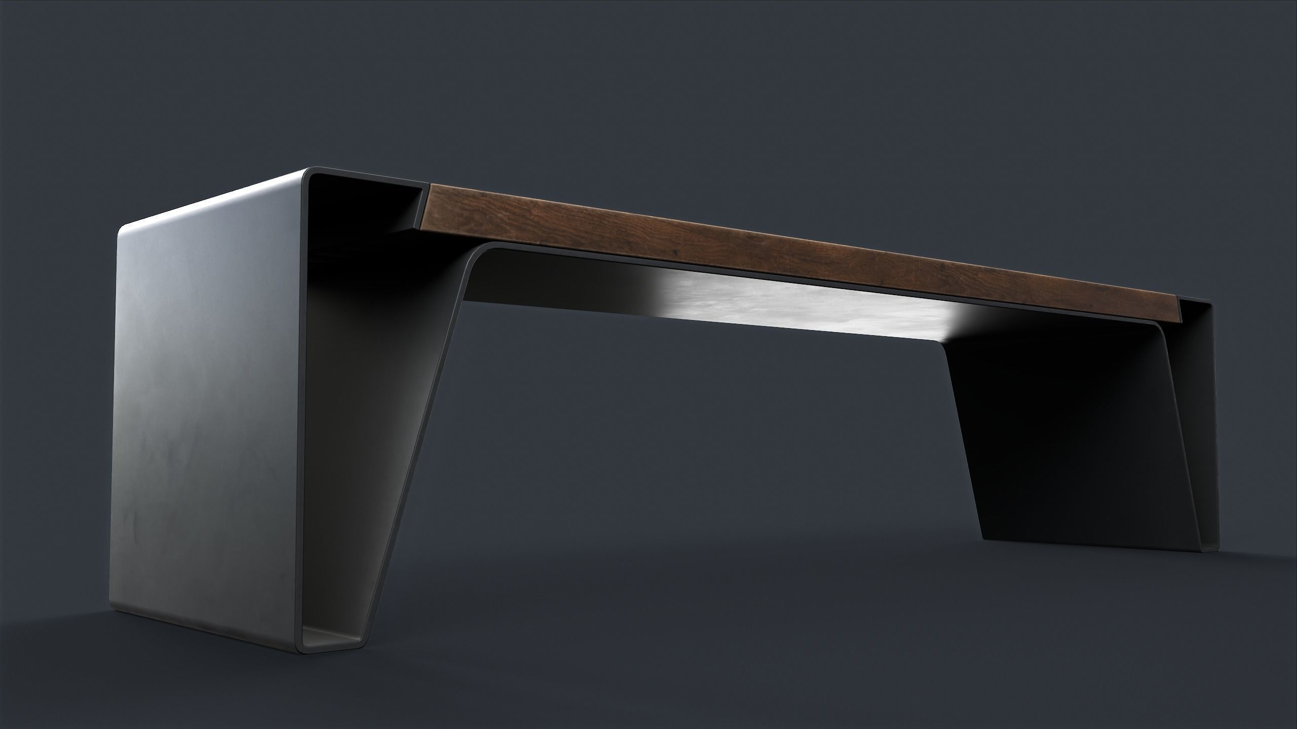 Modern Outdoor Bench 6 PBR Game Ready Low-poly 3D model_8