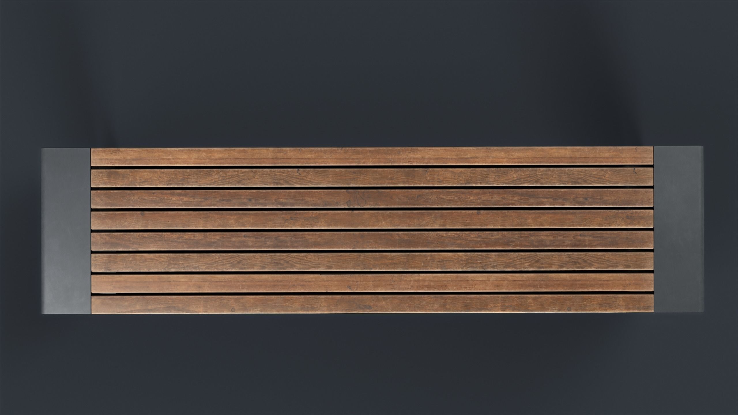 Modern Outdoor Bench 6 PBR Game Ready Low-poly 3D model_7