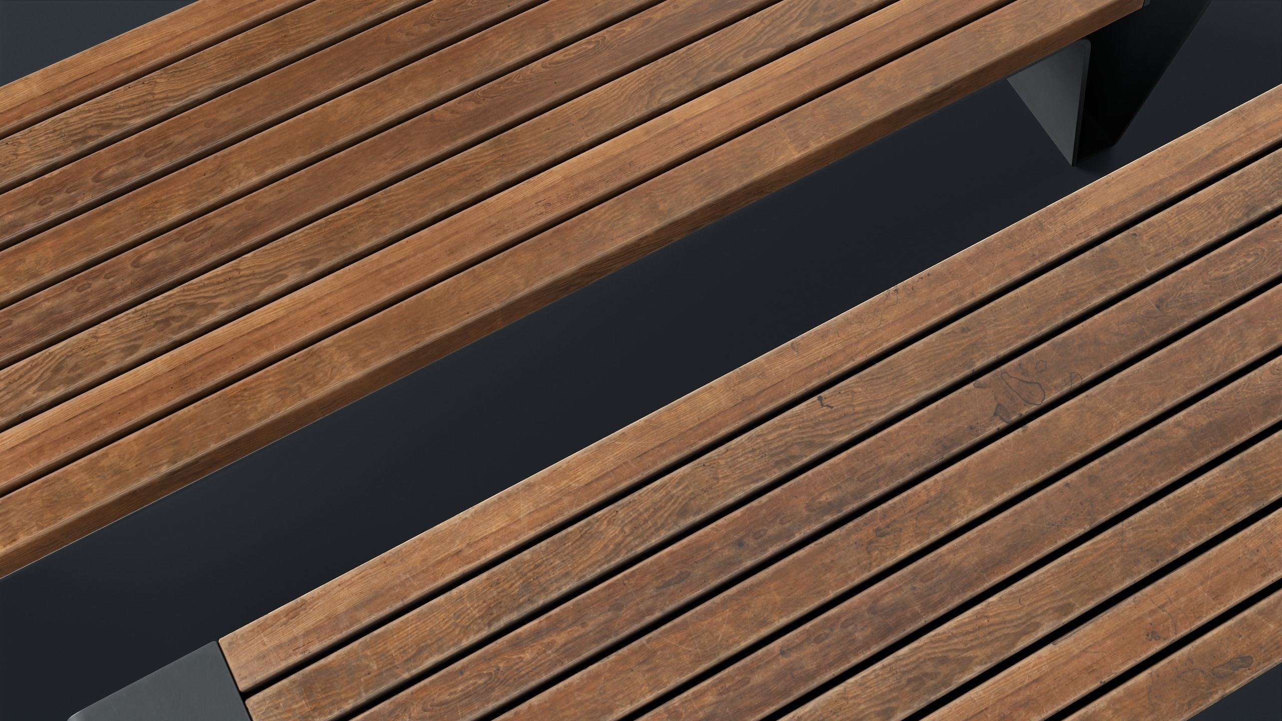 Modern Outdoor Bench 6 PBR Game Ready Low-poly 3D model_11