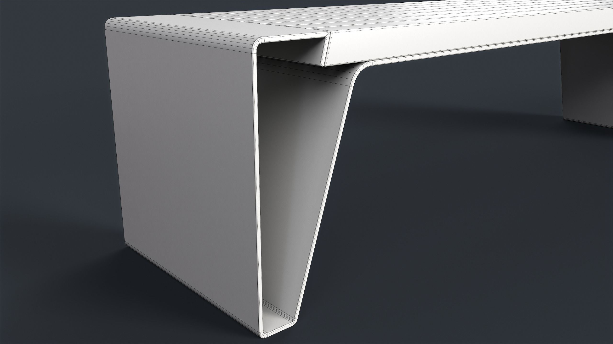 Modern Outdoor Bench 6 PBR Game Ready Low-poly 3D model_14